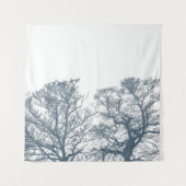 Blauwe Bodembomen Tropische Boho Wandkleed (Voorkant)