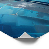 Blauwe Boeddha Abstracte Pixel Art Poster (Hoek)