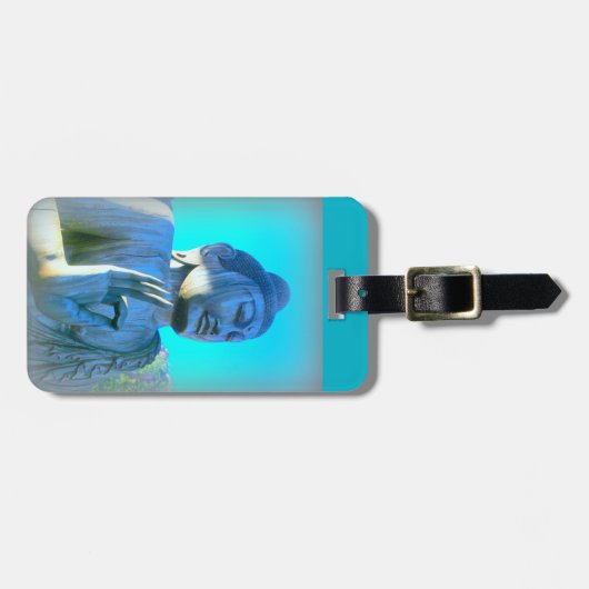 blauwe boeddha bagagelabel (Voorkant horizontaal)