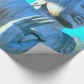 blauwe boeddha cadeaupapier (Hoek)