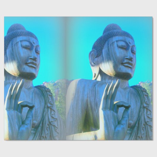 blauwe boeddha cadeaupapier (Vlak)