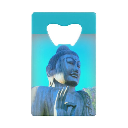 blauwe boeddha creditkaart flessenopener (Voorkant)