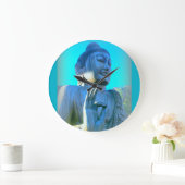 blauwe boeddha grote klok (Huis)