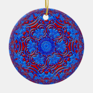 Blauwe Boeddha Keramisch Ornament