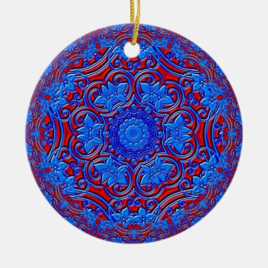 Blauwe Boeddha Keramisch Ornament (Voorkant)