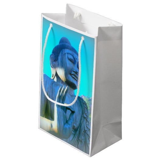 blauwe boeddha klein cadeauzakje (Achterkant Gekanteld)