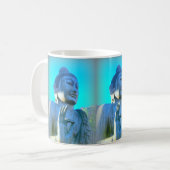 blauwe boeddha koffiemok (Voorkant links)