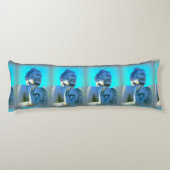 blauwe boeddha lichaamskussen (Achterkant)