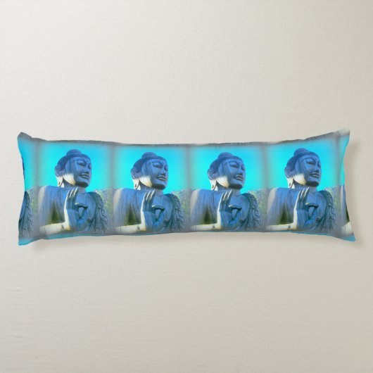 blauwe boeddha lichaamskussen (Achterkant)