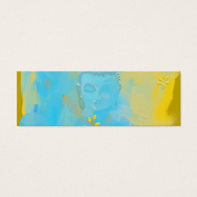 blauwe boeddha mini visitekaartjes (Voorkant)