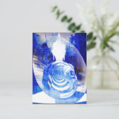 Blauwe Boeddha Moderne Boeddhistische Kunst Briefkaart (Staand voorkant)