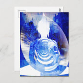 Blauwe Boeddha Moderne Boeddhistische Kunst Briefkaart (Voorkant / Achterkant)