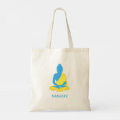 Blauwe boeddha namaste tote bag (Achterkant)