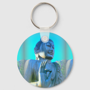 blauwe boeddha sleutelhanger