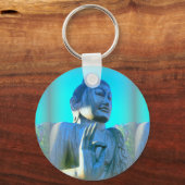 blauwe boeddha sleutelhanger (Voorkant)