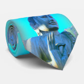 blauwe boeddha stropdas (Opgerold)