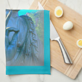 blauwe boeddha theedoek (Quarter Fold)