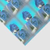 blauwe boeddha tissuepapier (Detail)