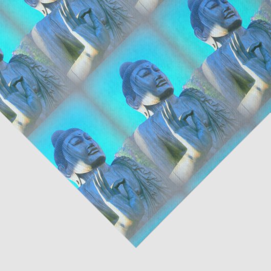 blauwe boeddha tissuepapier (Detail)