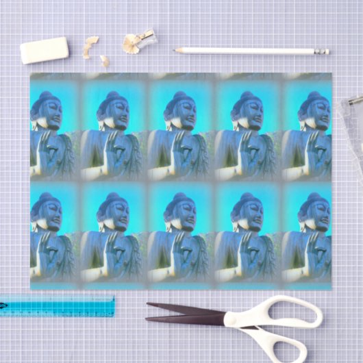 blauwe boeddha tissuepapier (Craft)