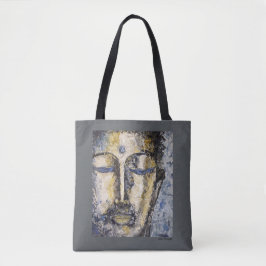 Blauwe boeddha Waterverf Art Blue Canvas tas