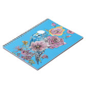 Blauwe boedgie Boedgerigar Roos Waterverf bloemen Notitieboek (Linkerzijde)