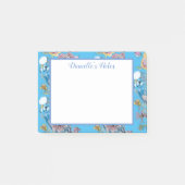 Blauwe boedgie Boedgerigar Roos Waterverf bloemen Post-it® Notes (Voorkant)