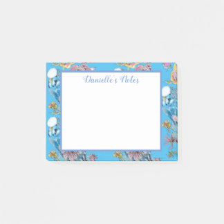 Blauwe boedgie Boedgerigar Roos Waterverf bloemen Post-it® Notes