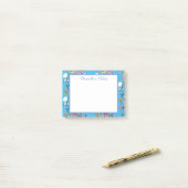 Blauwe boedgie Boedgerigar Roos Waterverf bloemen Post-it® Notes (Op bureau)