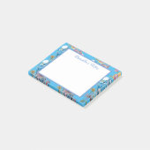 Blauwe boedgie Boedgerigar Roos Waterverf bloemen Post-it® Notes (Schuin)