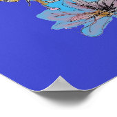 Blauwe boedgie en rode rozenzeemacht Poster Waterv (Hoek)