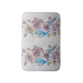 Blauwe boedgie en Rozen Kunstbloemen Bath Mat (Voorkant Verticaal)