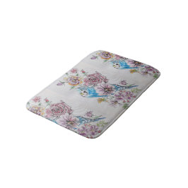 Blauwe boedgie en Rozen Kunstbloemen Bath Mat