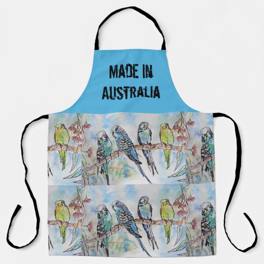 Blauwe boedgie kunst gemaakt in Australië pron Schort (Voorkant)