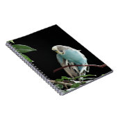 Blauwe boedgie-laptop, parkiet-bakkerij notitieboek (Rechterzijde)