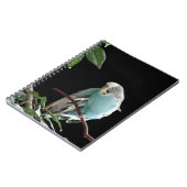 Blauwe boedgie-laptop, parkiet-bakkerij notitieboek (Linkerzijde)