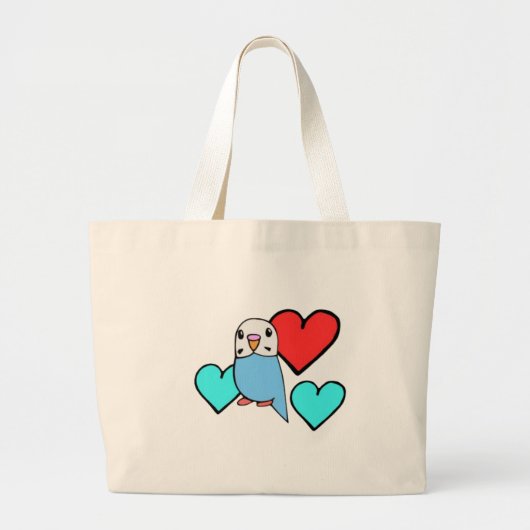 Blauwe boedgie met hart grote tote bag (Voorkant)