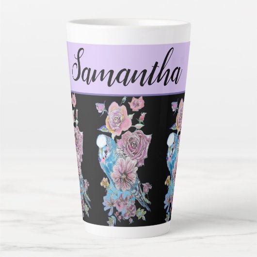 Blauwe boedgie Rozen Lavender paarse kunst Mok sch (Voorkant)