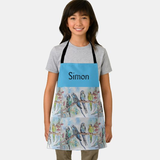 Blauwe boedgie Waterverf boys Kinder Apron Schort (Insitu)