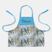 Blauwe boedgie Waterverf boys Kinder Apron Schort (Voorkant)