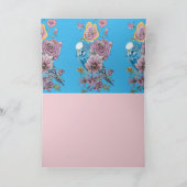 Blauwe boedgie Waterverf roos florale Birthday Kaa Kaart (Binnen)