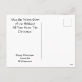 Blauwe boeg met kerstfoto met lint feestdagenkaart (Achterkant)