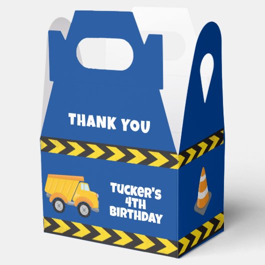 Blauwe boeg van vrachtwagenbakken bedankdoosjes (Geopend)