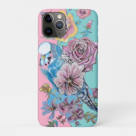 Blauwe boeggie Waterverf grillen roze Aqua Case-Mate iPhone Case (Achterkant)