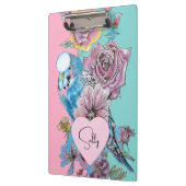 Blauwe boeggie Waterverf grillen roze Aqua Klembord (Links)