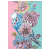 Blauwe boeggie Waterverf grillen roze Aqua Klembord (Achterkant)