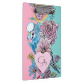 Blauwe boeggie Waterverf grillen roze Aqua Klembord (Rechts)