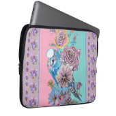 Blauwe boeggie Waterverf grillen roze Aqua Laptop Sleeve (Voorkant Rechts)