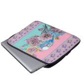 Blauwe boeggie Waterverf grillen roze Aqua Laptop Sleeve (Voorkant onderkant)