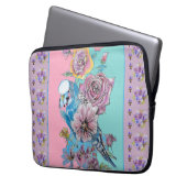 Blauwe boeggie Waterverf grillen roze Aqua Laptop Sleeve (Voorkant Links)